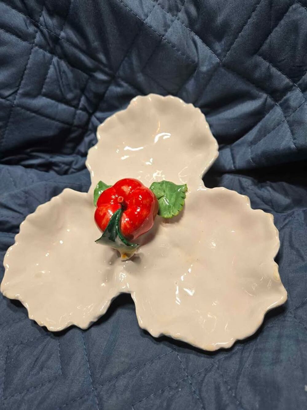 Italian Ceramic Apple Divided Serving Dish